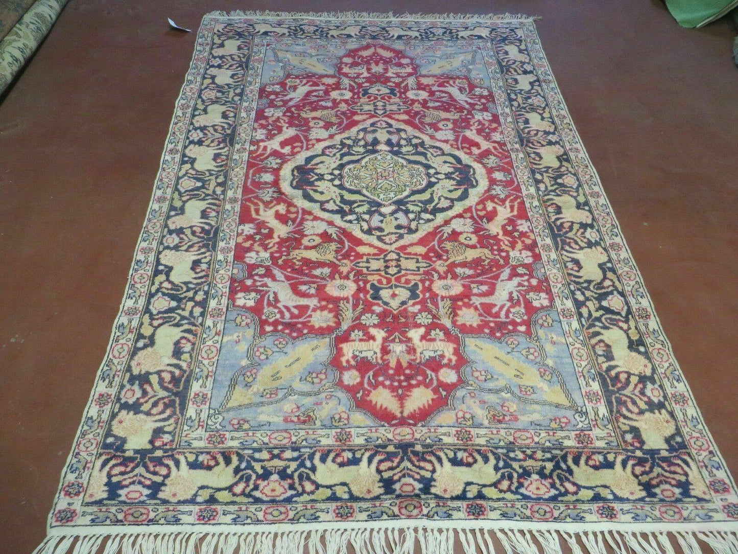Antique Silk Turkish Kayseri Rug 4.5 x 6.7