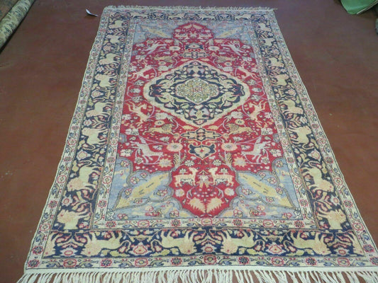 Antique Silk Turkish Kayseri Rug 4.5 x 6.7
