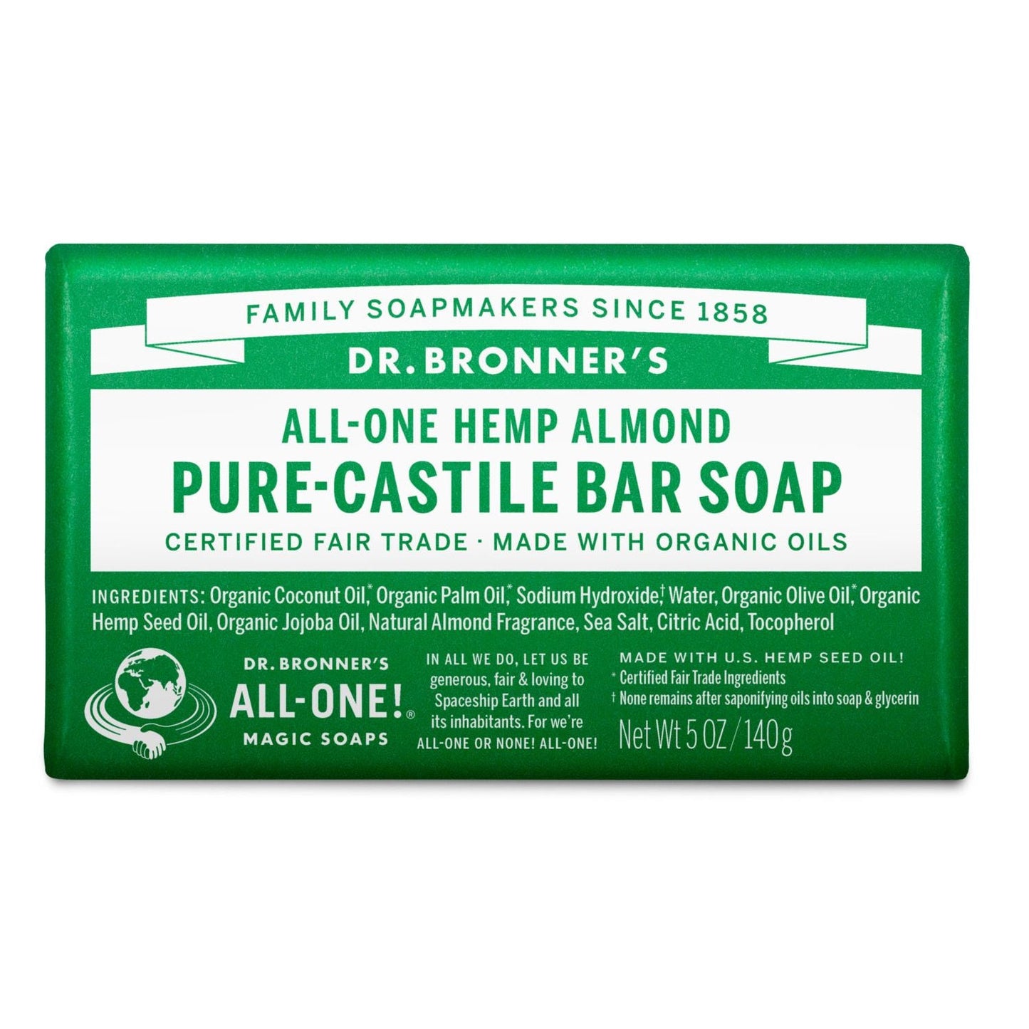 Dr. Bronner's Pure Castile Bar Soap All One Hemp Soap