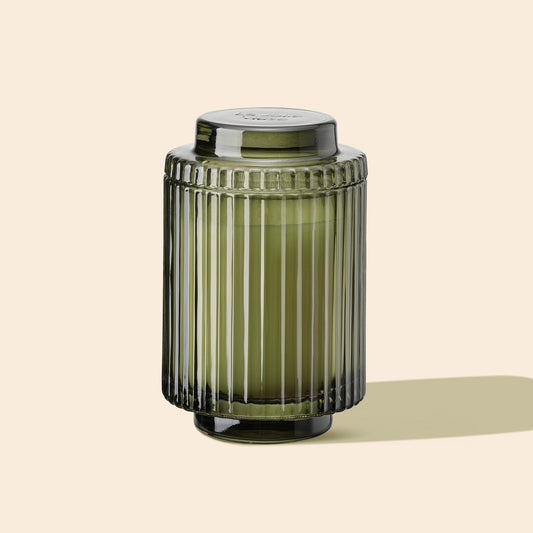Aurélie Reeded Glass Candle: Mandarin Matcha