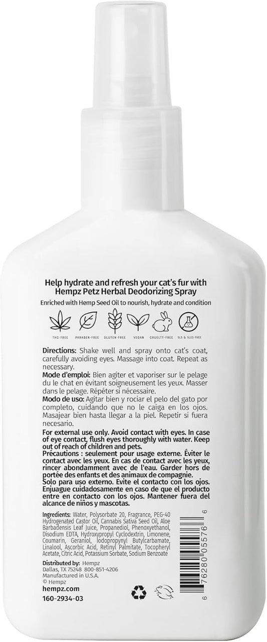 Hempz Cat Deodorizing Spray Pet Cologne Fresh Coat Orange Raspberry 8.5oz