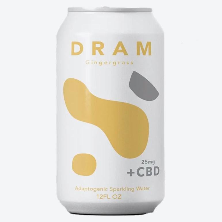 DRAM Apothecary - 'Gingergrass' Adaptogenic Sparkling Water +CBD (12oz)