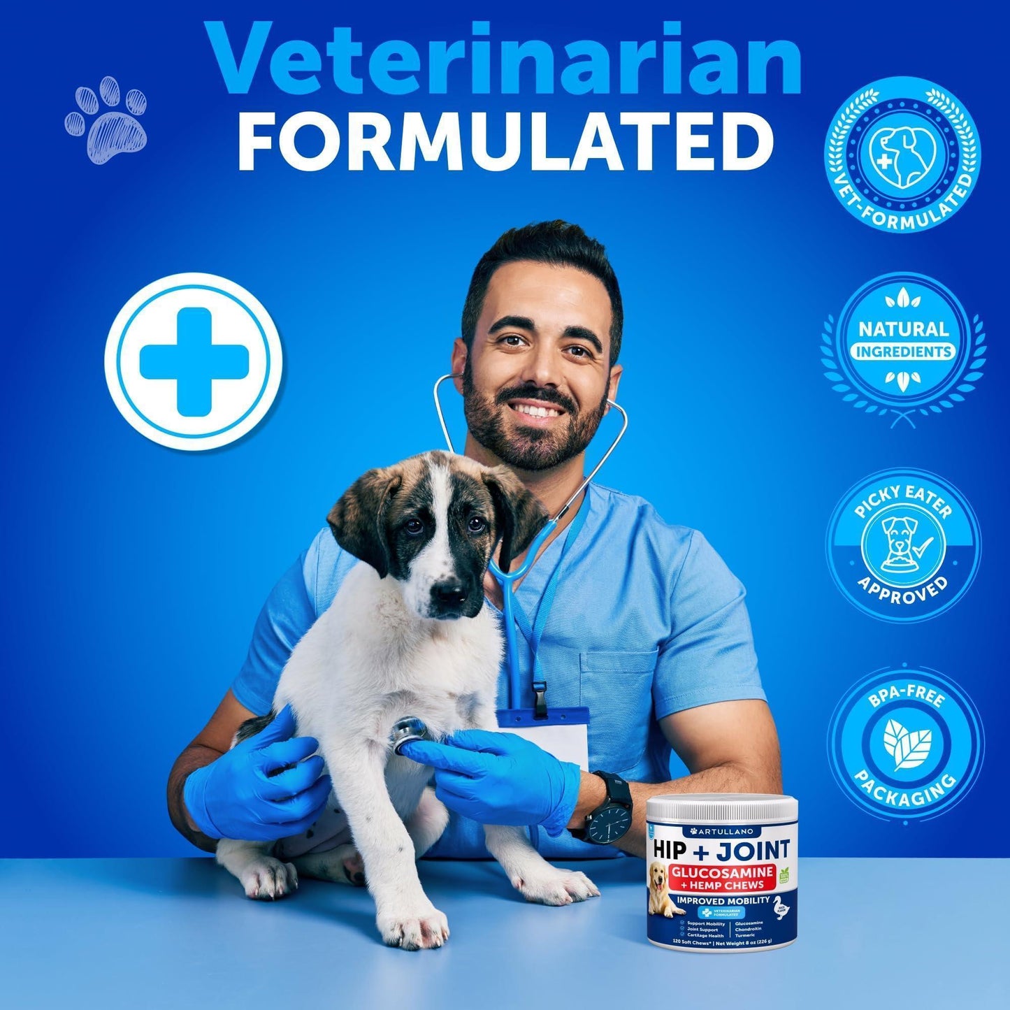 Hemp Hip & Joint Supplement for Dogs- 240 Count 2-Pack