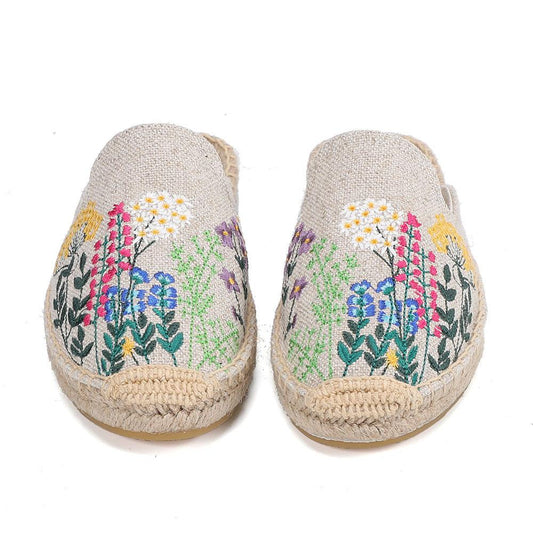 Women's Hemp Floral Flip Flops