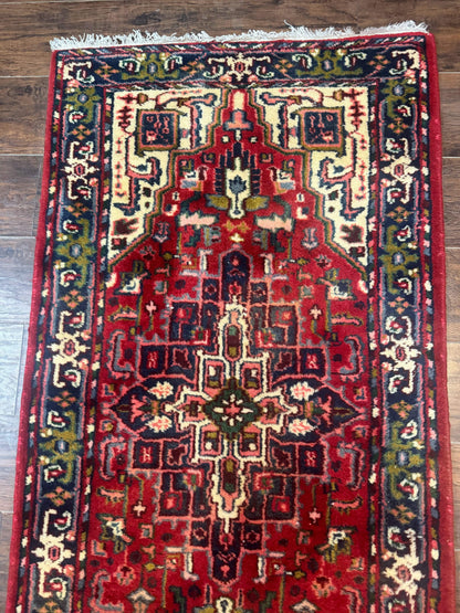 Vintage 1970s Indo Persian Heriz Runner Rug