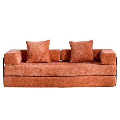 Convertible Floor Sofa Bed With Pillow Back Support Armrest - Marijuana Mama