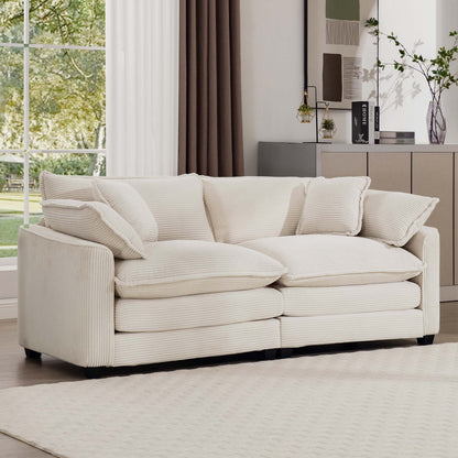 Modern 2 Seater With 4 Pillows, Upholstered Deep Seating Loveseat - Marijuana Mama