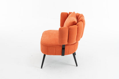 Chenille Orange Accent Chair