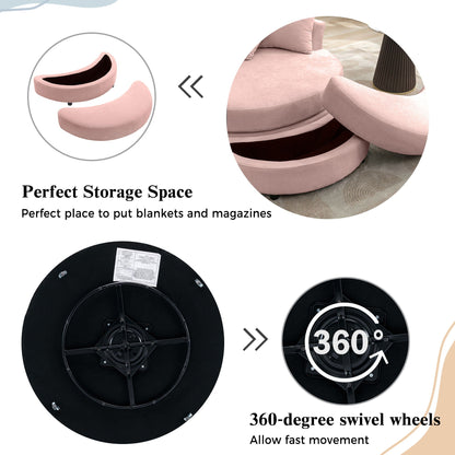 360° Swivel Accent Barrel Chair With Storage Ottoman & 4 Pillows - Marijuana Mama