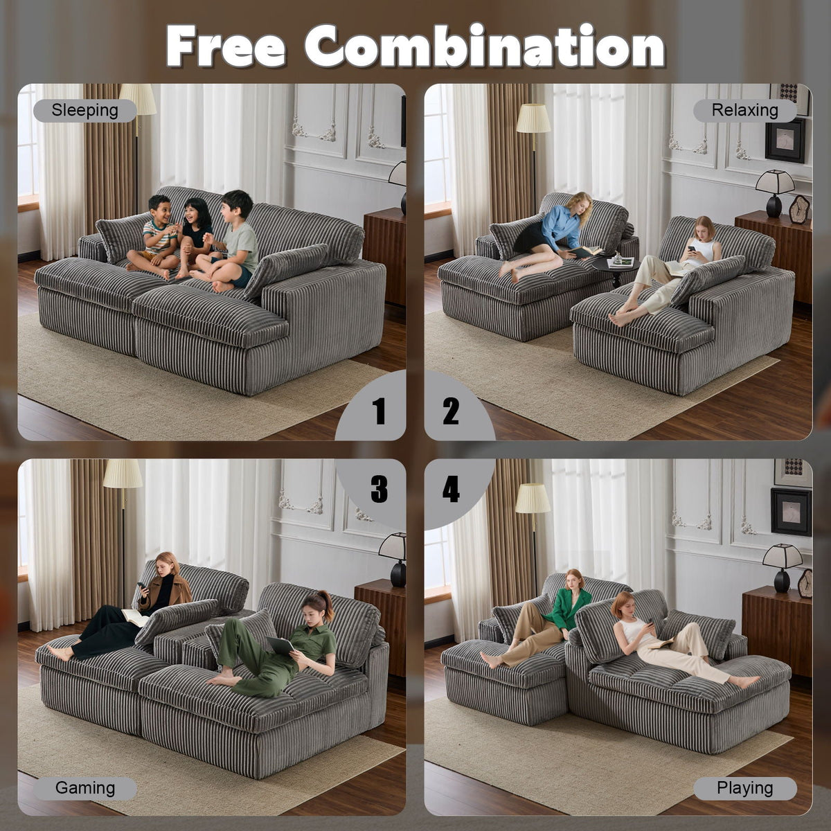 Double Chaise Lounge Chair, Oversized Upholstered Sleeper Cloud Couch - Marijuana Mama