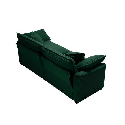 Modern 2 Seater With 4 Pillows, Upholstered Deep Seating Loveseat - Marijuana Mama