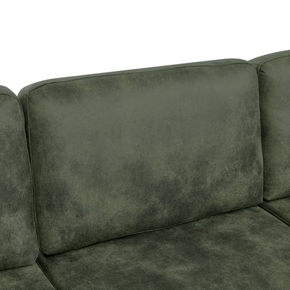 Olive Modular Faux Leather Sectional Sofa