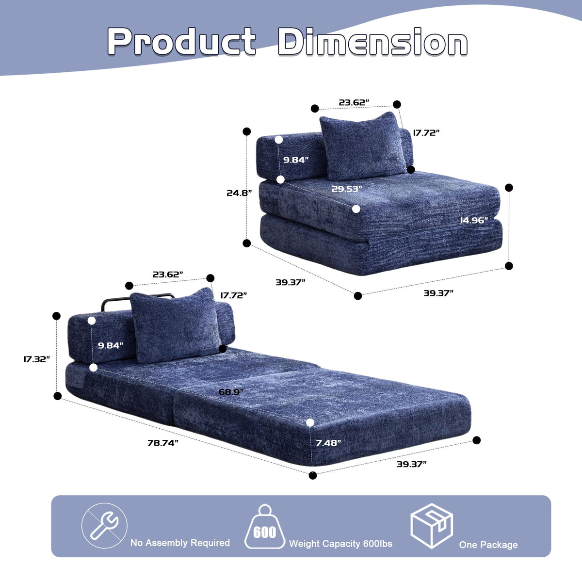 Convertible Floor Sofa Bed With Fixed Shape Frame For Living Room - Marijuana Mama