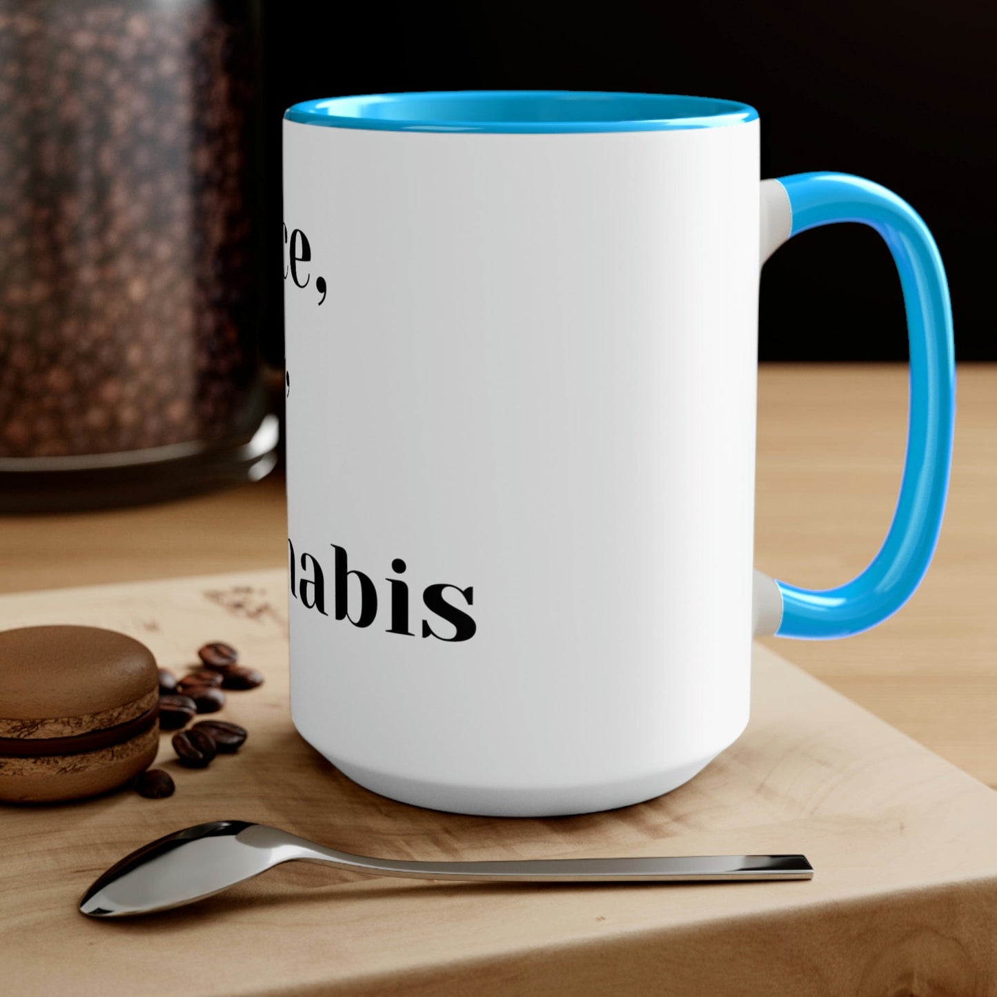 "Peace, Love and Cannabis" Mug