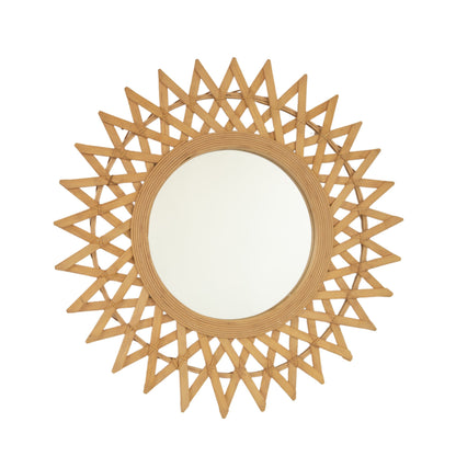 Round Hemp Rope Diamond Pattern Wall Mirror