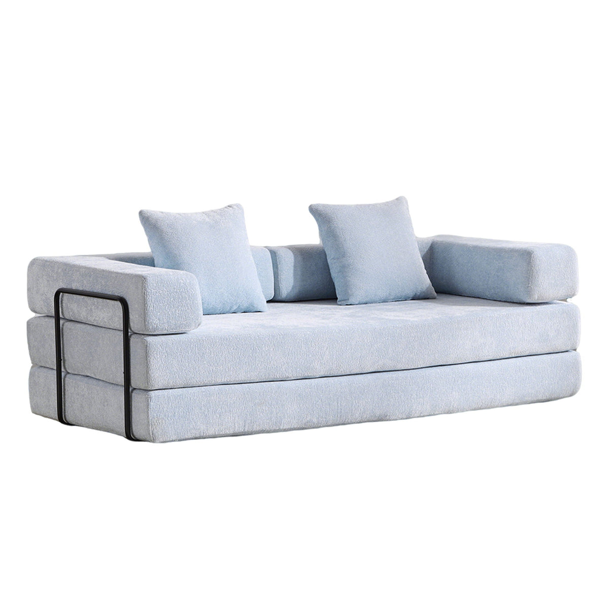 Convertible Floor Sofa Bed With Pillow Back Support Armrest - Marijuana Mama