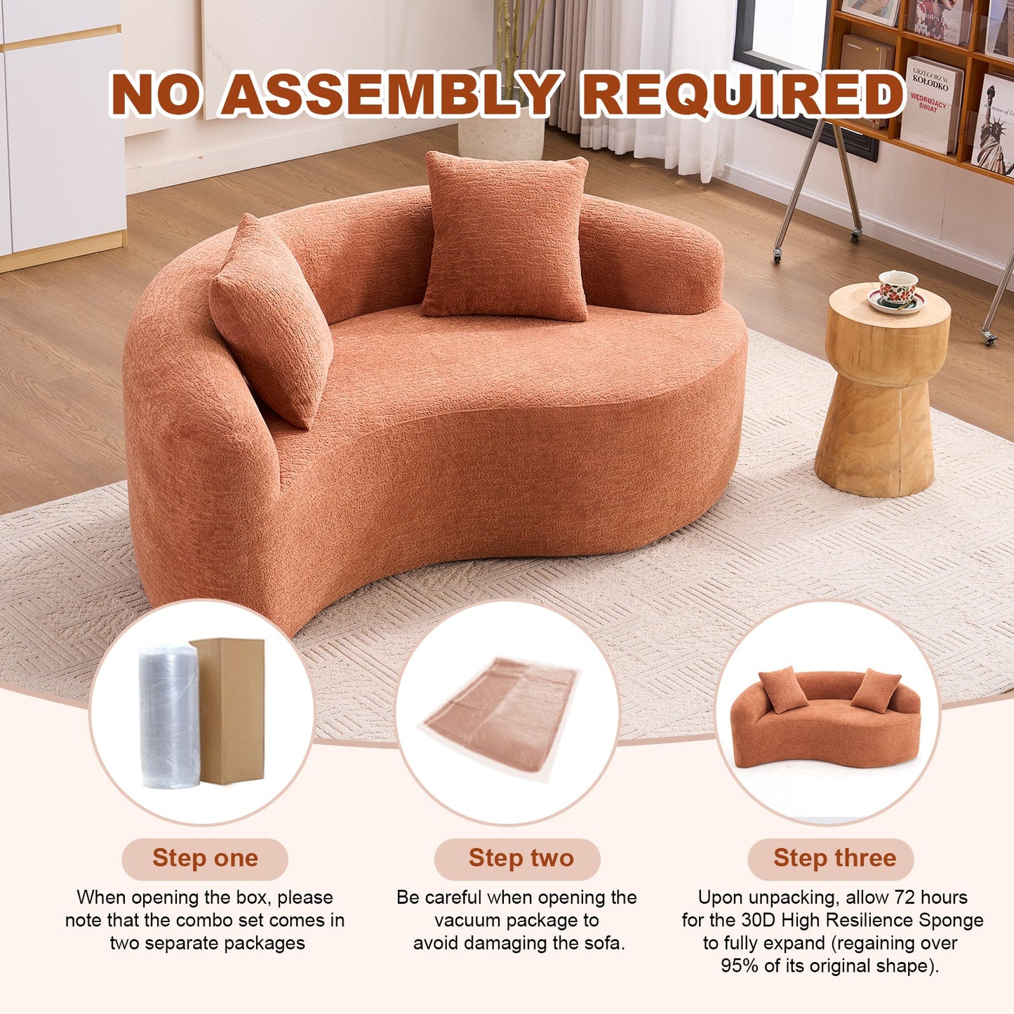 S-Curve Chenille Coral Loveseat