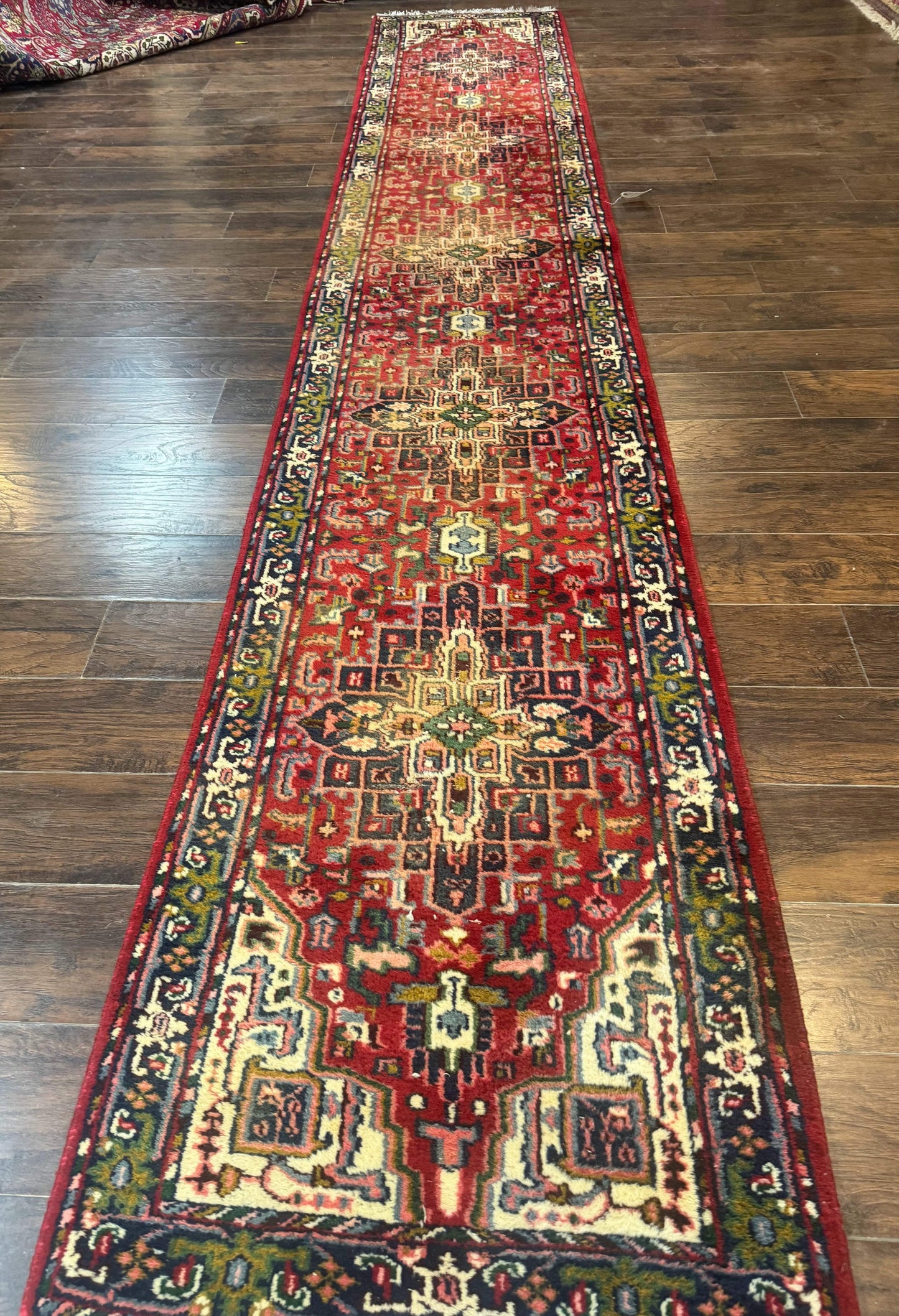 Vintage 1970s Indo Persian Heriz Runner Rug