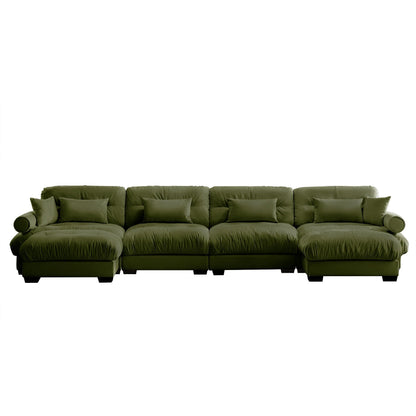 Super Comfort Oversized Modular Sectional Sofa With Movable Ottoman - Marijuana Mama