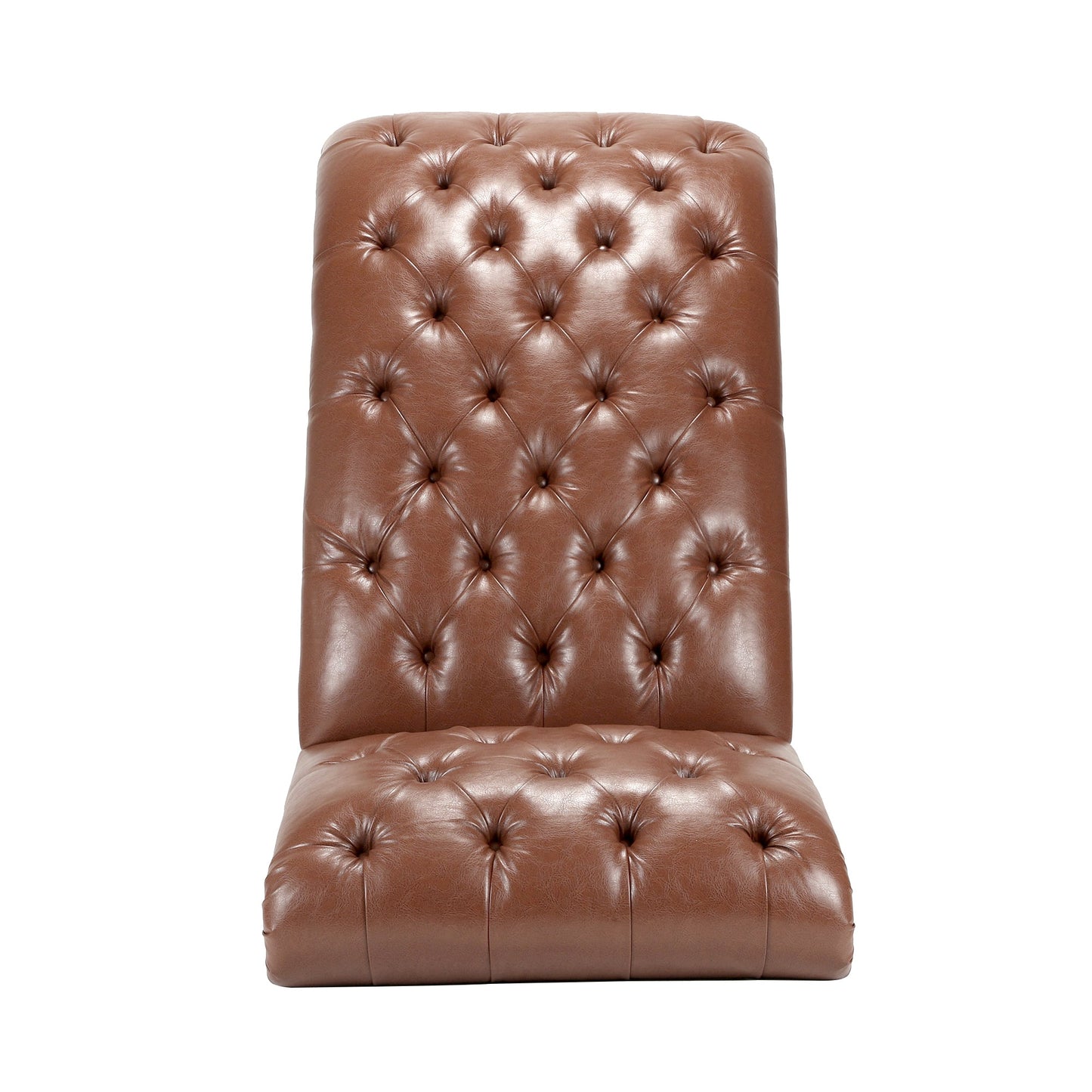 Brown Tufted Armless Chaise Lounge