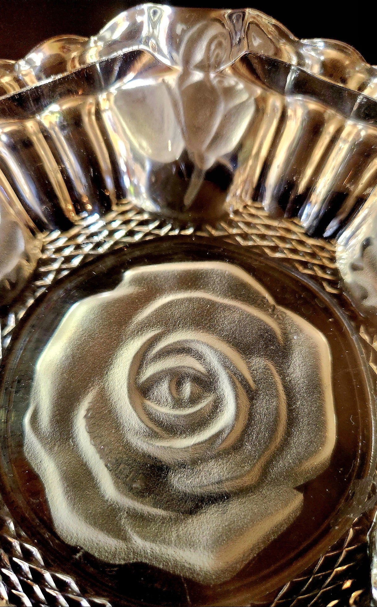Vintage Pasari Crystal Rose Ashtray