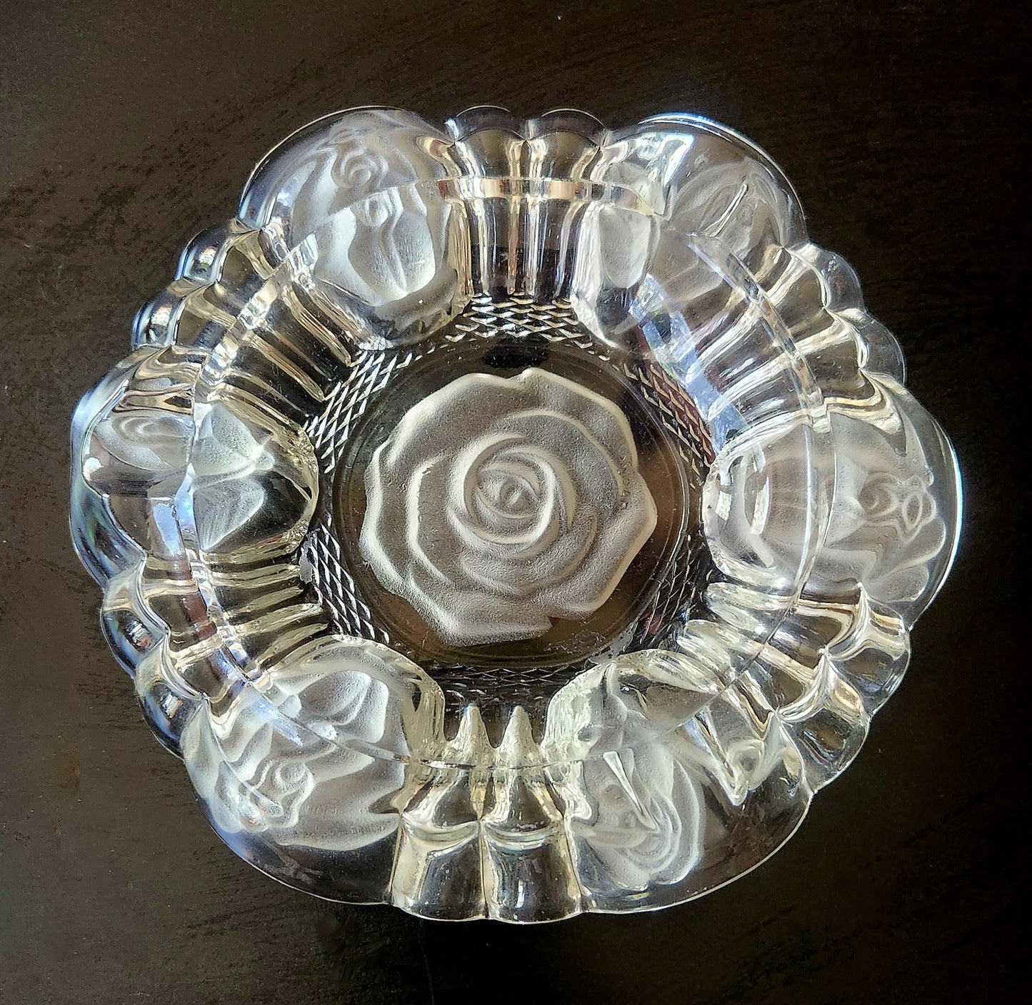 Vintage Pasari Crystal Rose Ashtray