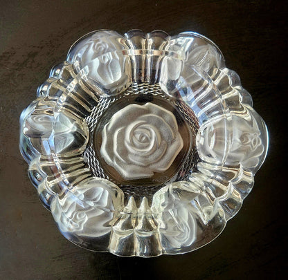 Vintage Pasari Crystal Rose Ashtray