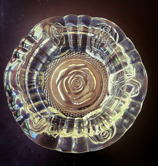 Vintage Firna Crystal Rose Ashtray