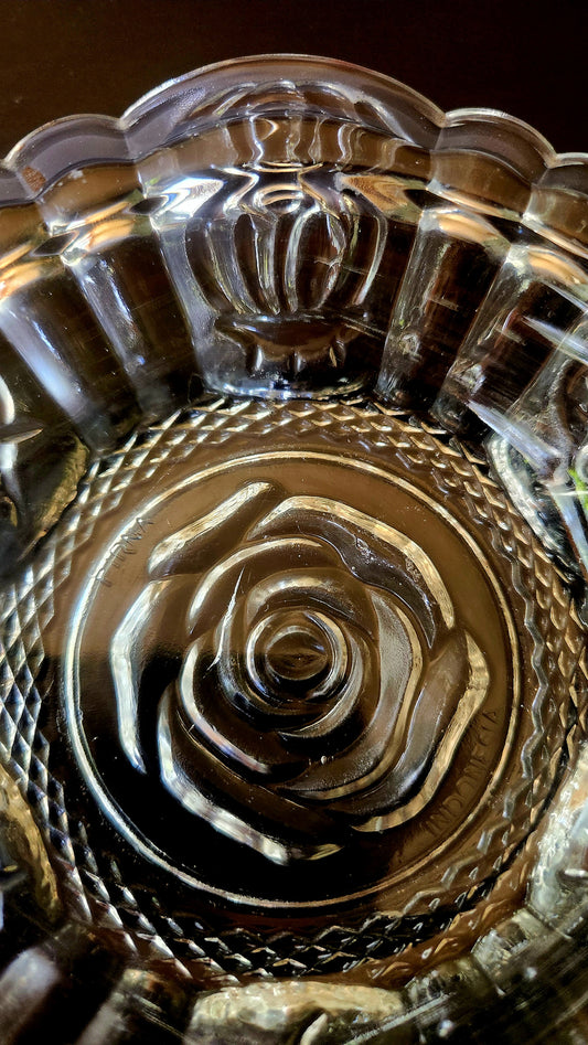 Vintage Firna Crystal Rose Ashtray