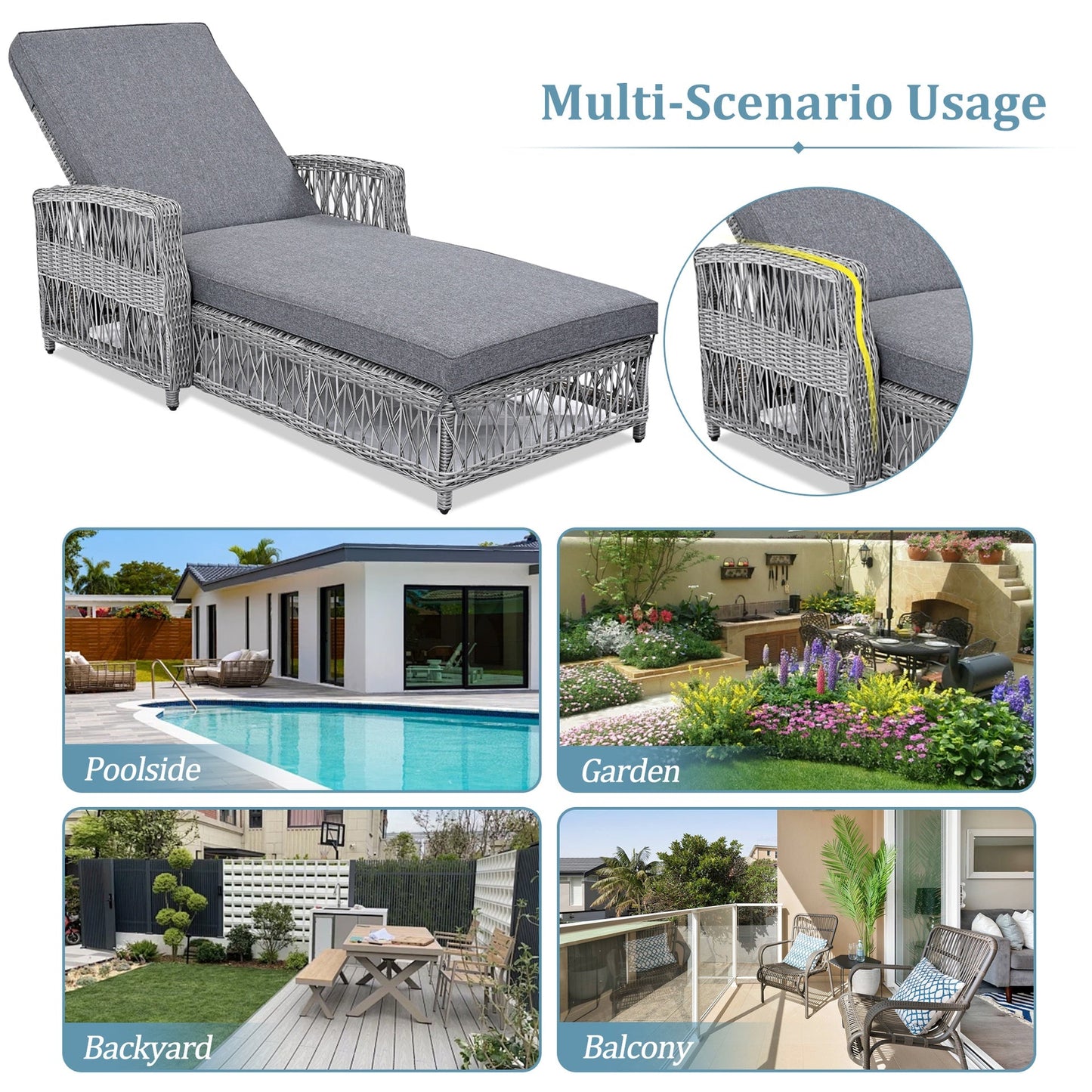 GO Outdoor Long Reclining Chaise
