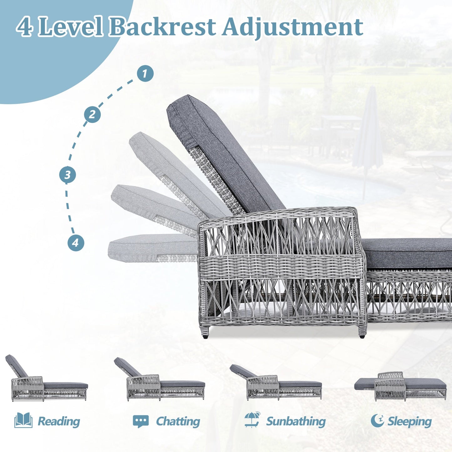 GO Outdoor Long Reclining Chaise