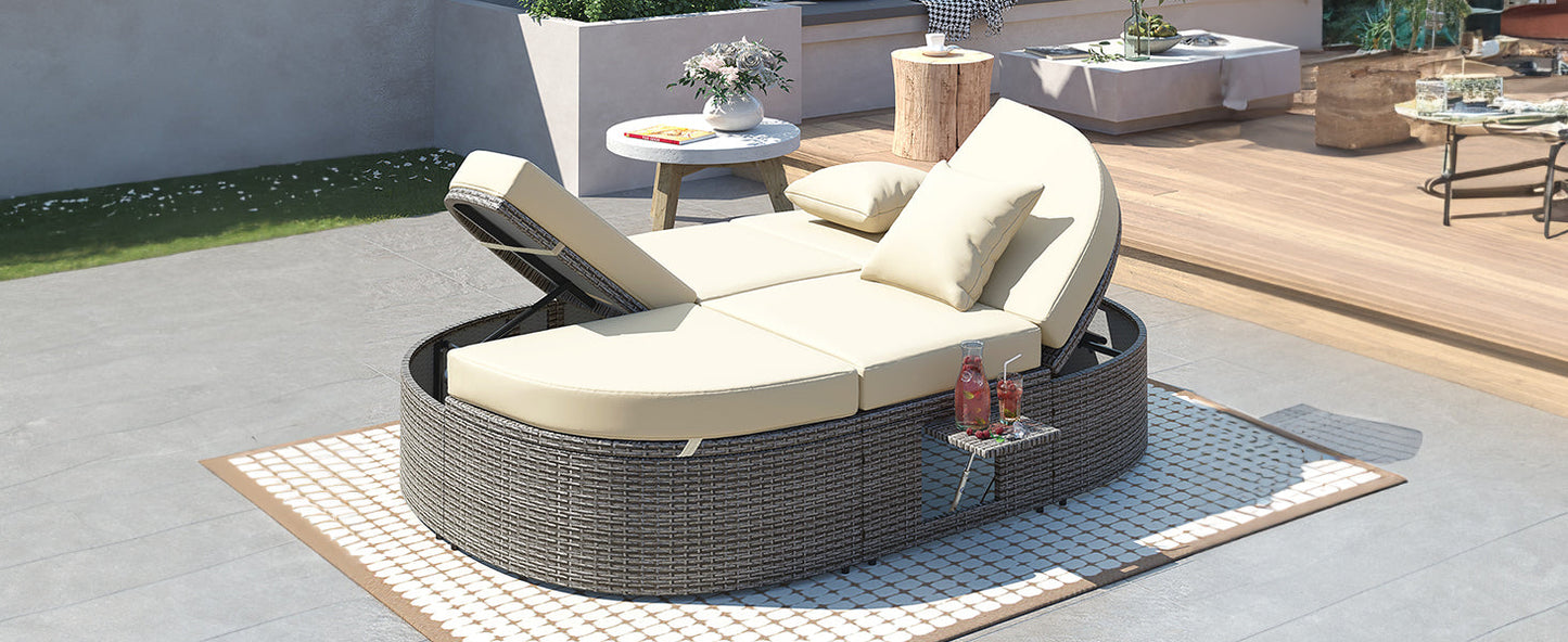 TOPMAX Outdoor Sun Bed Patio 2-Person Daybed