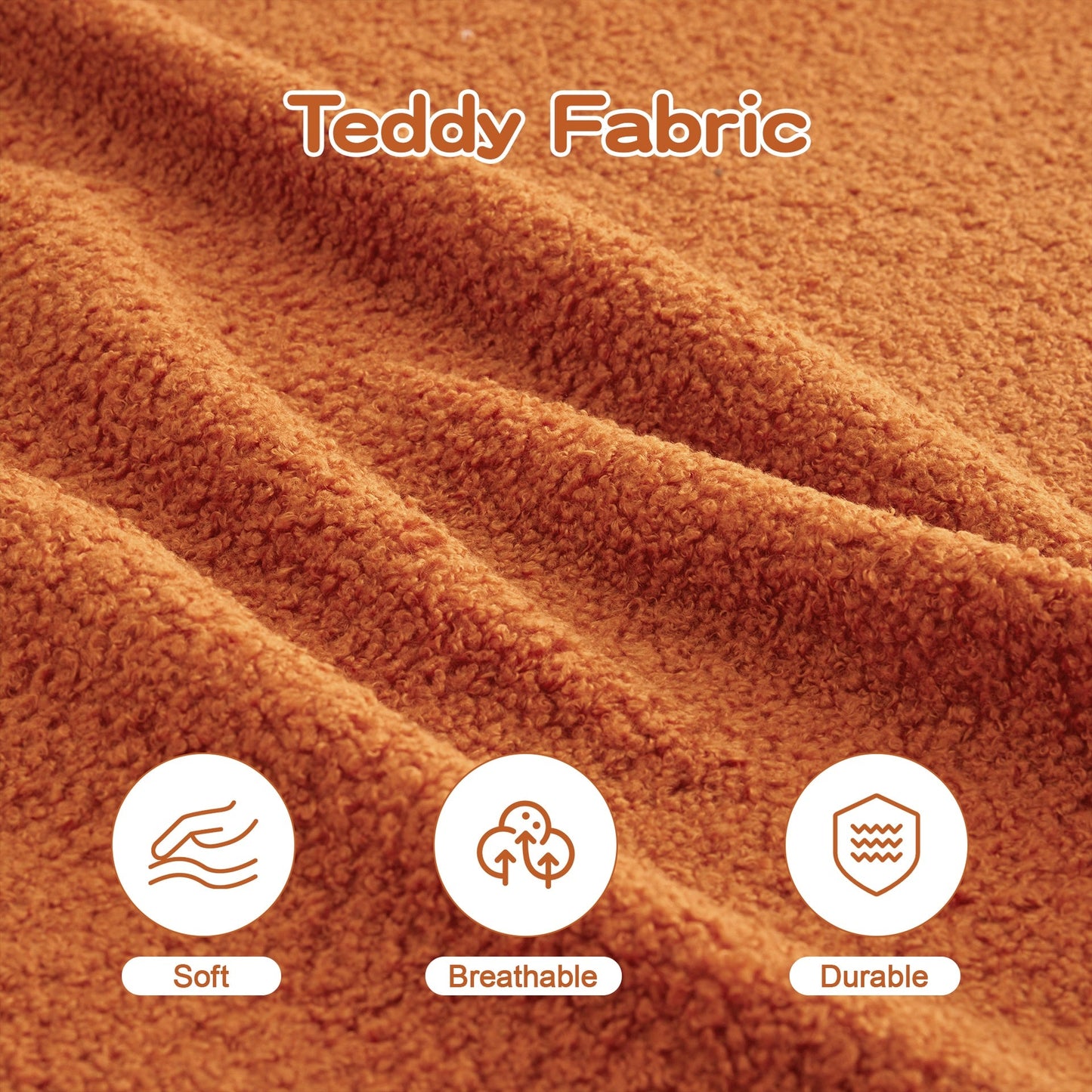 Three-Seat Boneless Sofa High-Quality Teddy Fabric