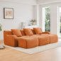 Three-Seat Boneless Sofa High-Quality Teddy Fabric