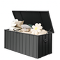 190 Gallon Metal Deck Box, Waterproof Steel Outdoor Box, Large