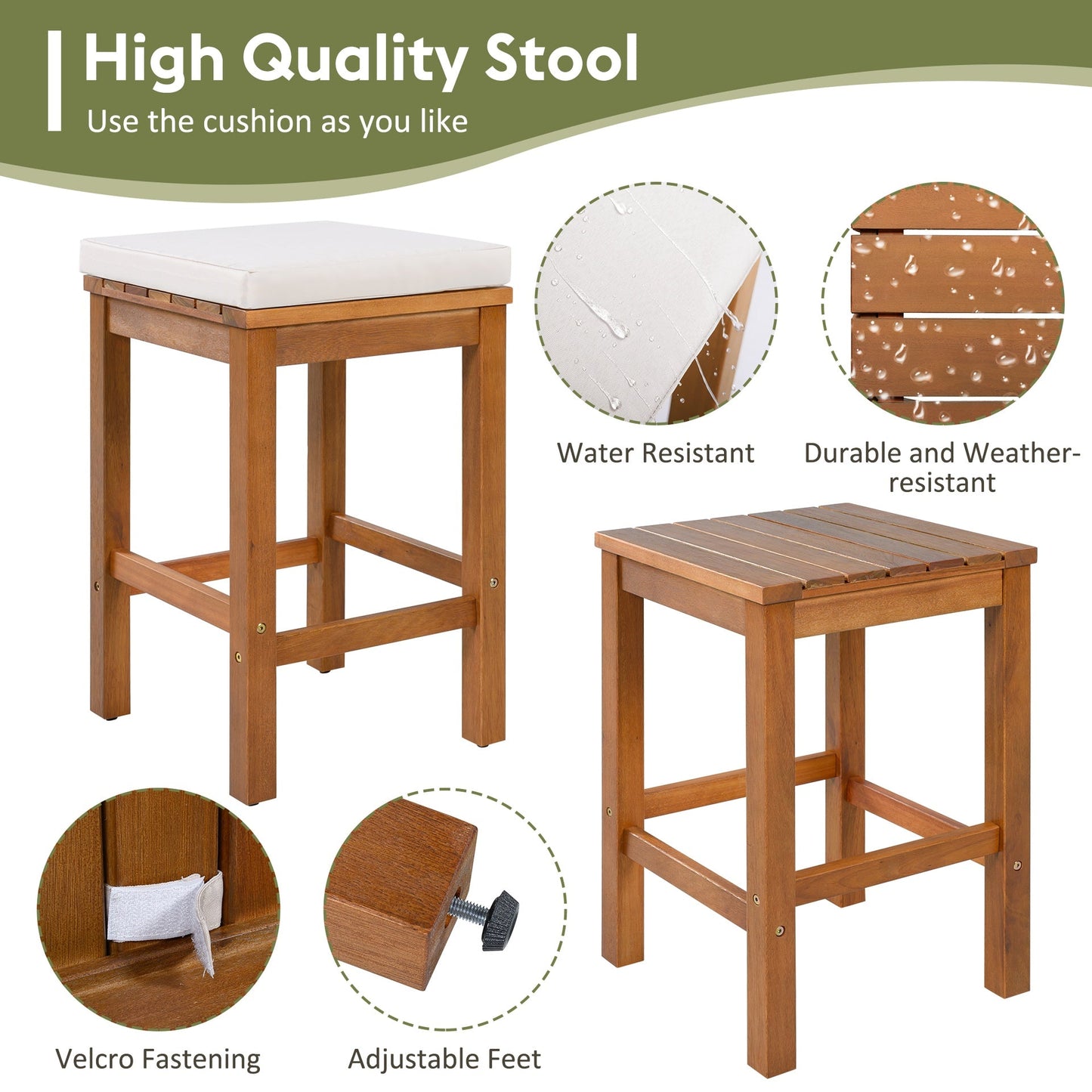 5 Piece Outdoor Bar Set and Wood Bar