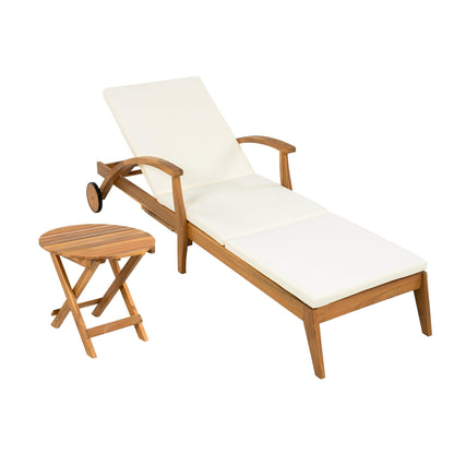 OUTDOOR RECLINER & SIDE TABLE SET
