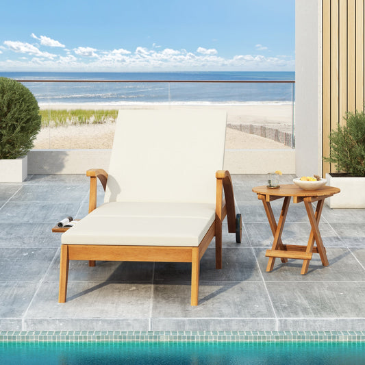 OUTDOOR RECLINER & SIDE TABLE SET