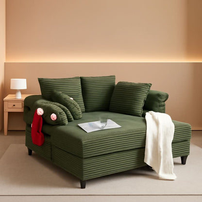 Oversized Corduroy Lounge Chair With Armrests