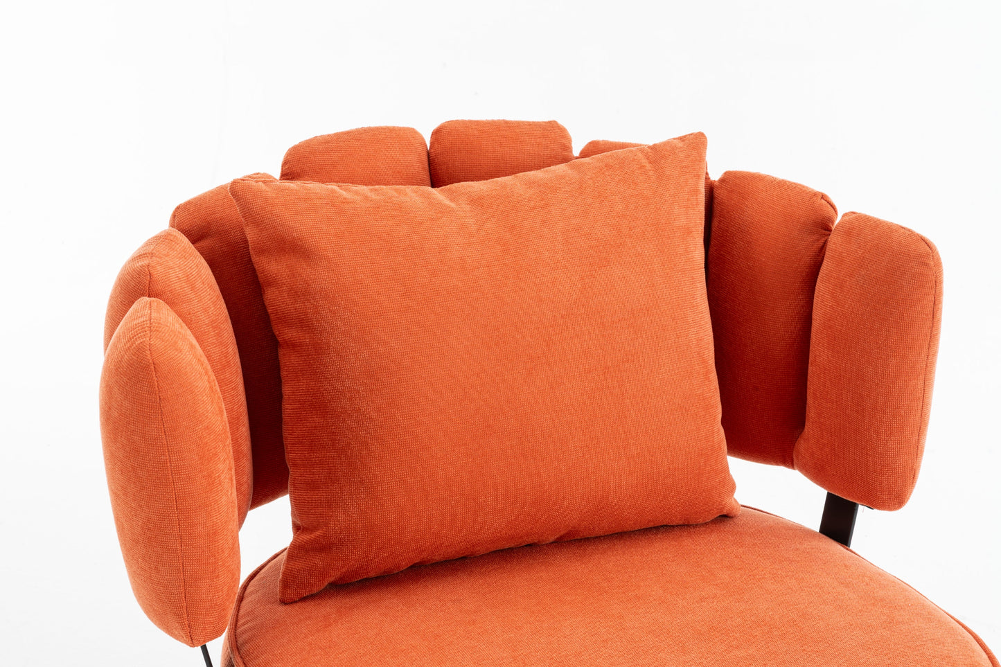 Chenille Orange Accent Chair