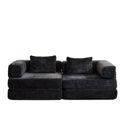 Convertible Floor Sofa Bed With Pillow Back Support Armrest - Marijuana Mama