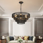 4-Tier Black Hemp Rope Pendant Chandelier