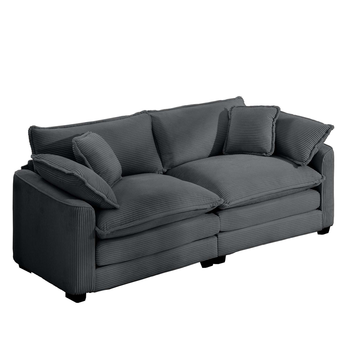 Modern 2 Seater With 4 Pillows, Upholstered Deep Seating Loveseat - Marijuana Mama