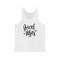 "Good Vibes" Marijuana Leaf Jersey Tank Top