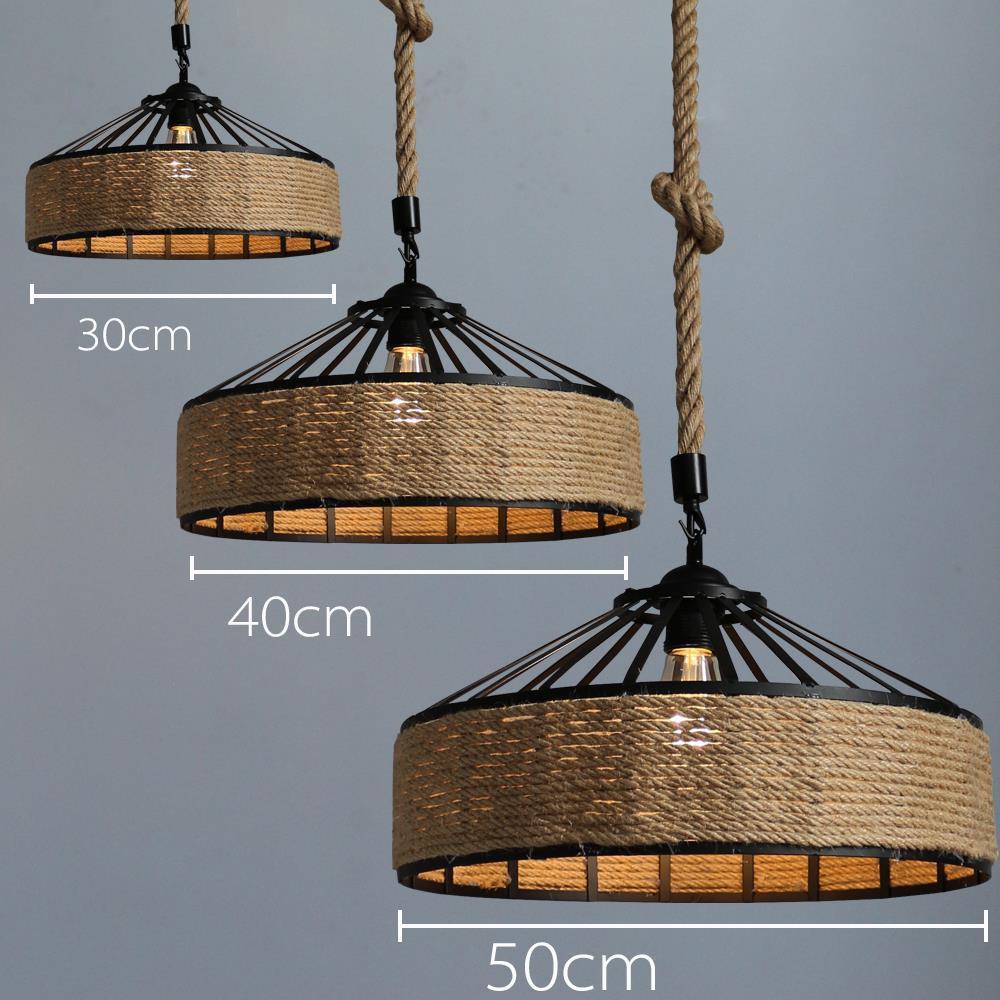 American Country Hemp Rope Chandelier