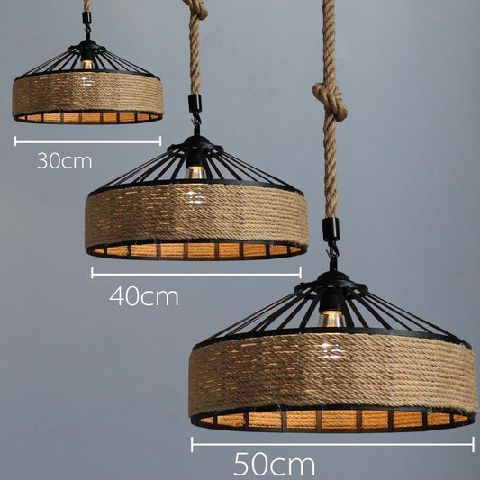 American Country Hemp Rope Chandelier