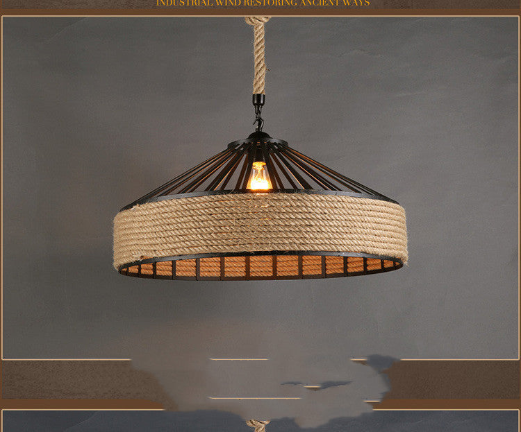 American Country Hemp Rope Chandelier
