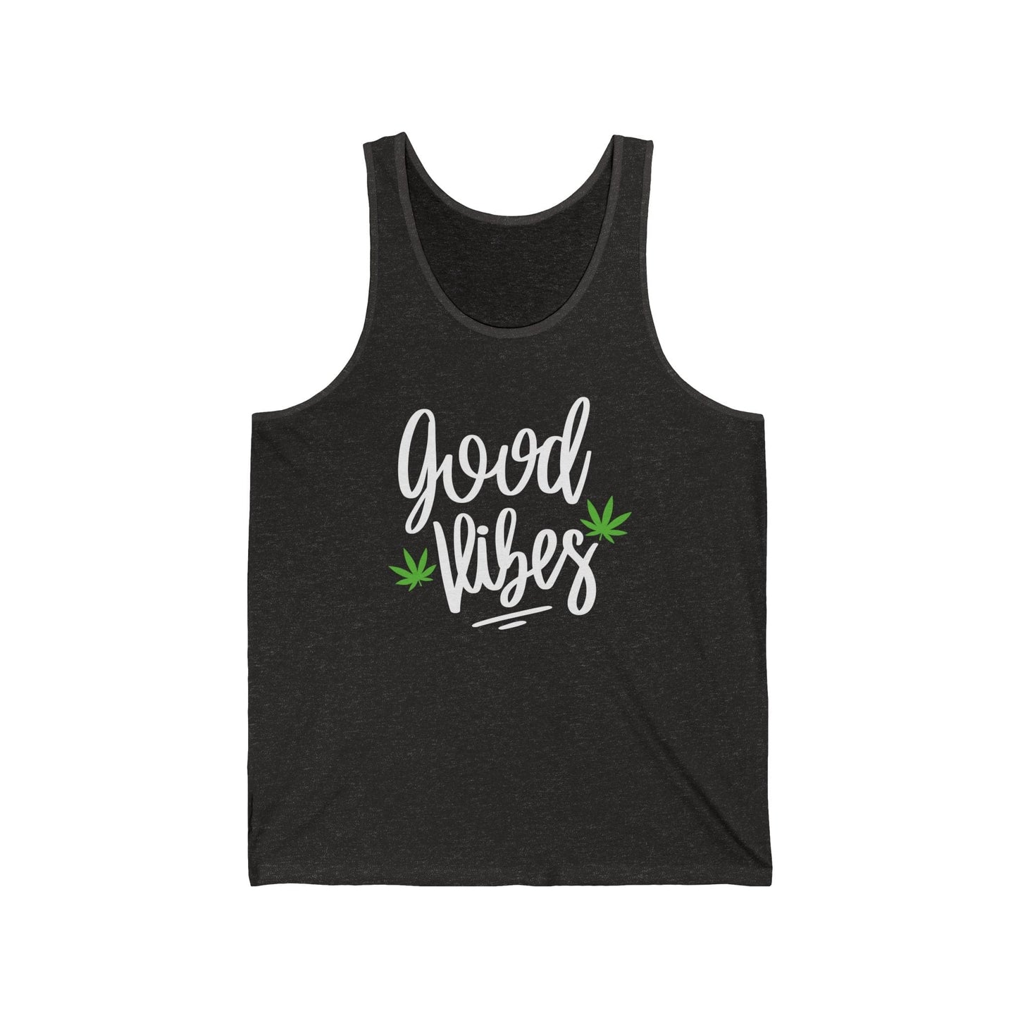 "Good Vibes" Marijuana Leaf Jersey Tank Top