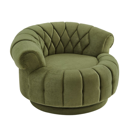 Swivel Accent Chair 360 Degree Chenille Green Oversized Round
