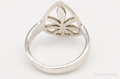 Marijuana Plant Sterling Silver Ring